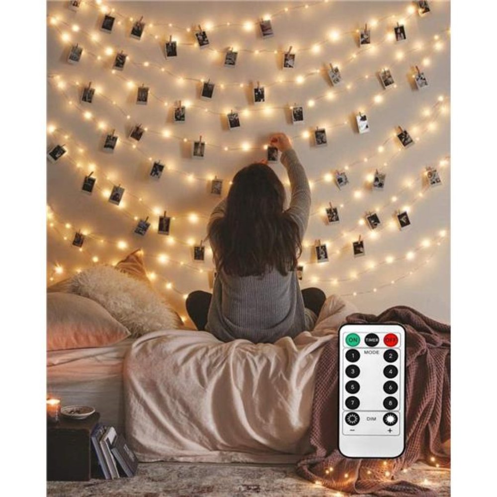 Photo Hanging Clips String, 50 LED Photo Clips String Lights 17ft Photo String